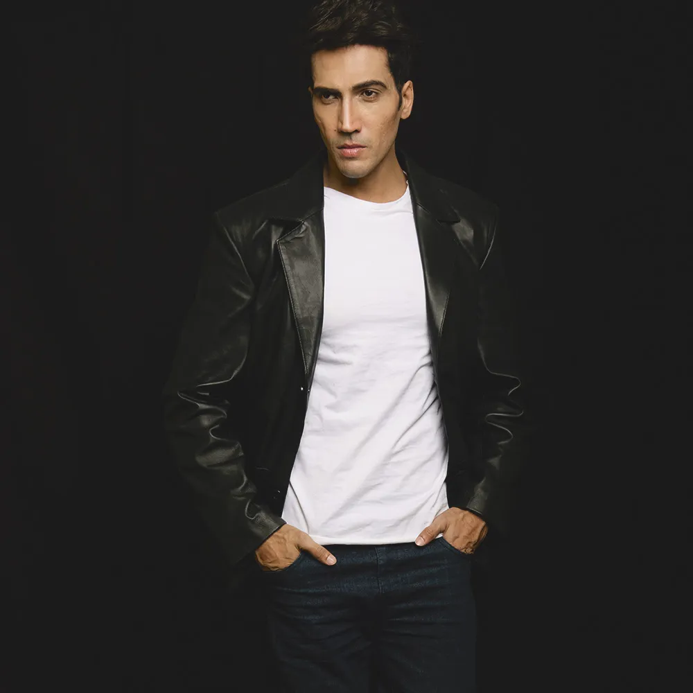Mens Alyson Black Leather Blazer - JH0001