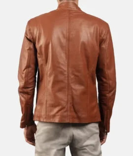 Mens Real Sheepskin Leather Ionic Green Leather Biker Jacket - JH0118