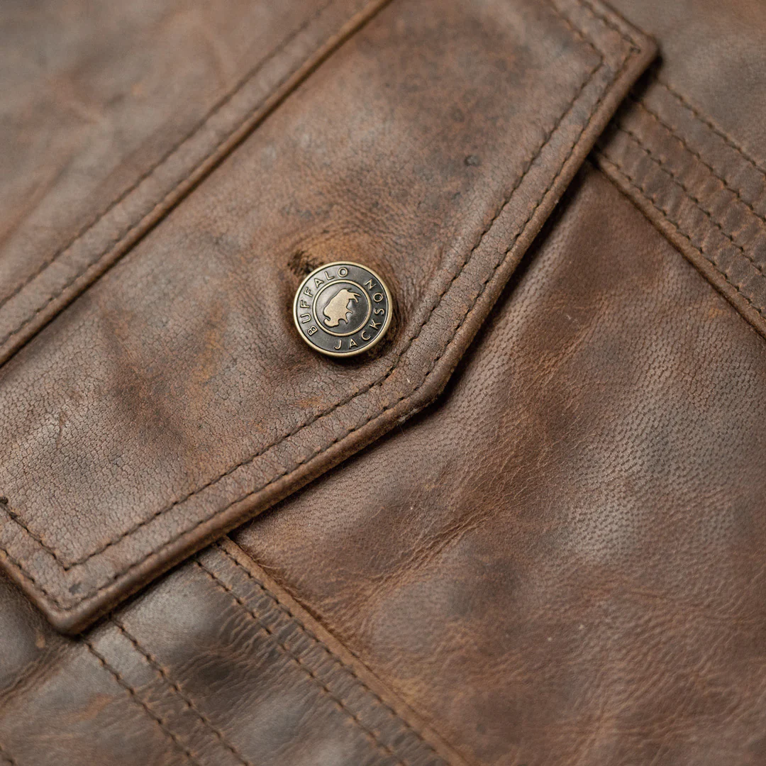 Men's Full Grain Goat Leather Brown Leather Jacket