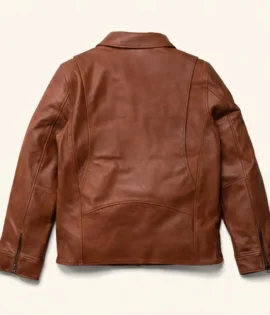 Men's Full Grain Cow Leather Brown Leather Jacket - Whiskey Brown