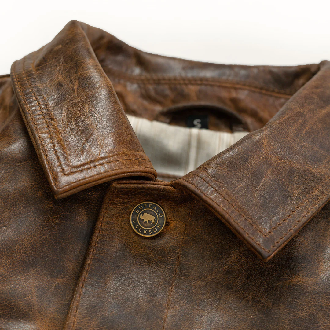 Men's Full Grain Goat Leather Brown Leather Jacket