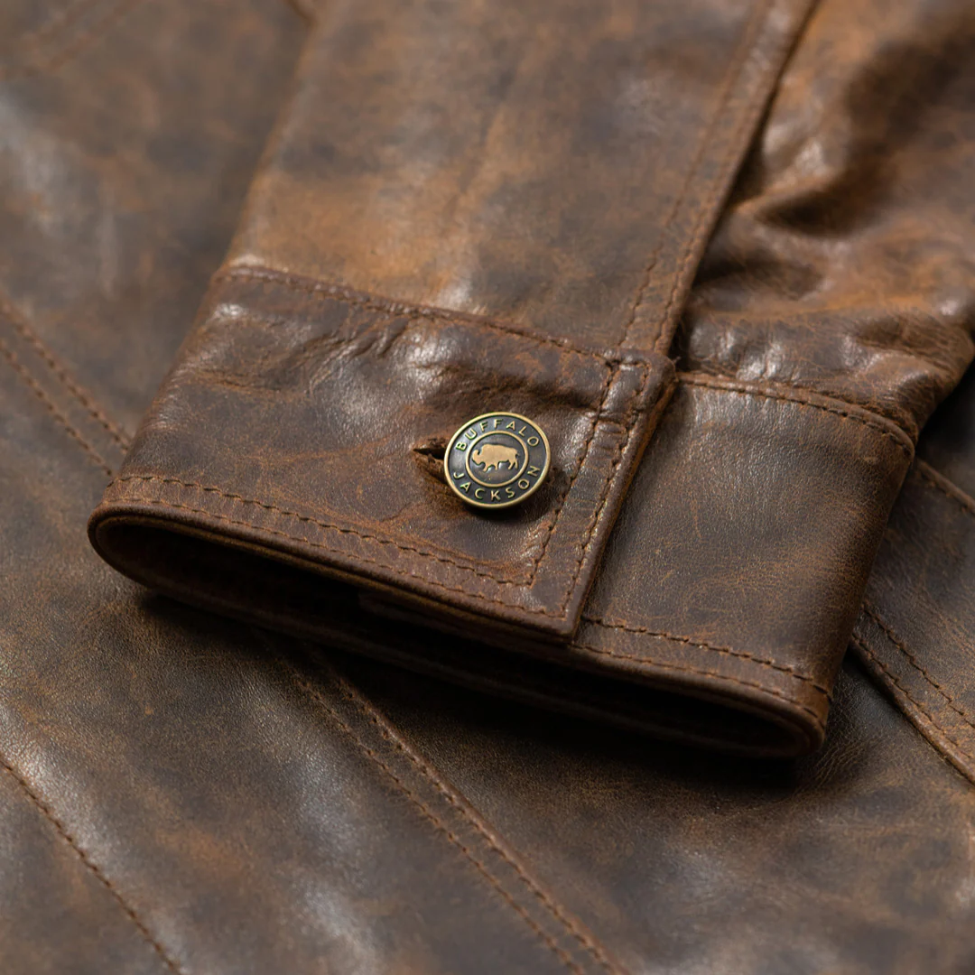 Men's Full Grain Goat Leather Brown Leather Jacket