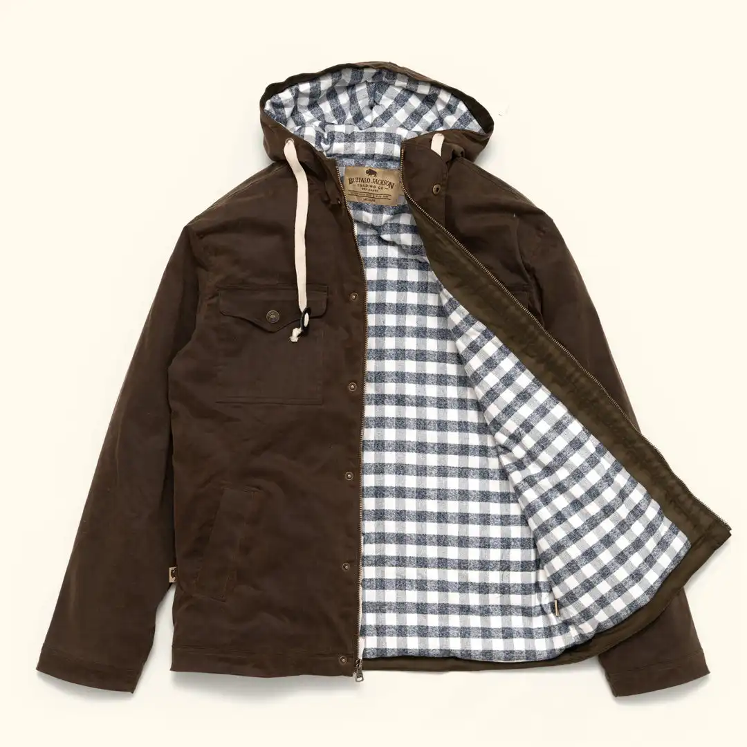 Lightweight Waxed Canvas Hooded Jacket