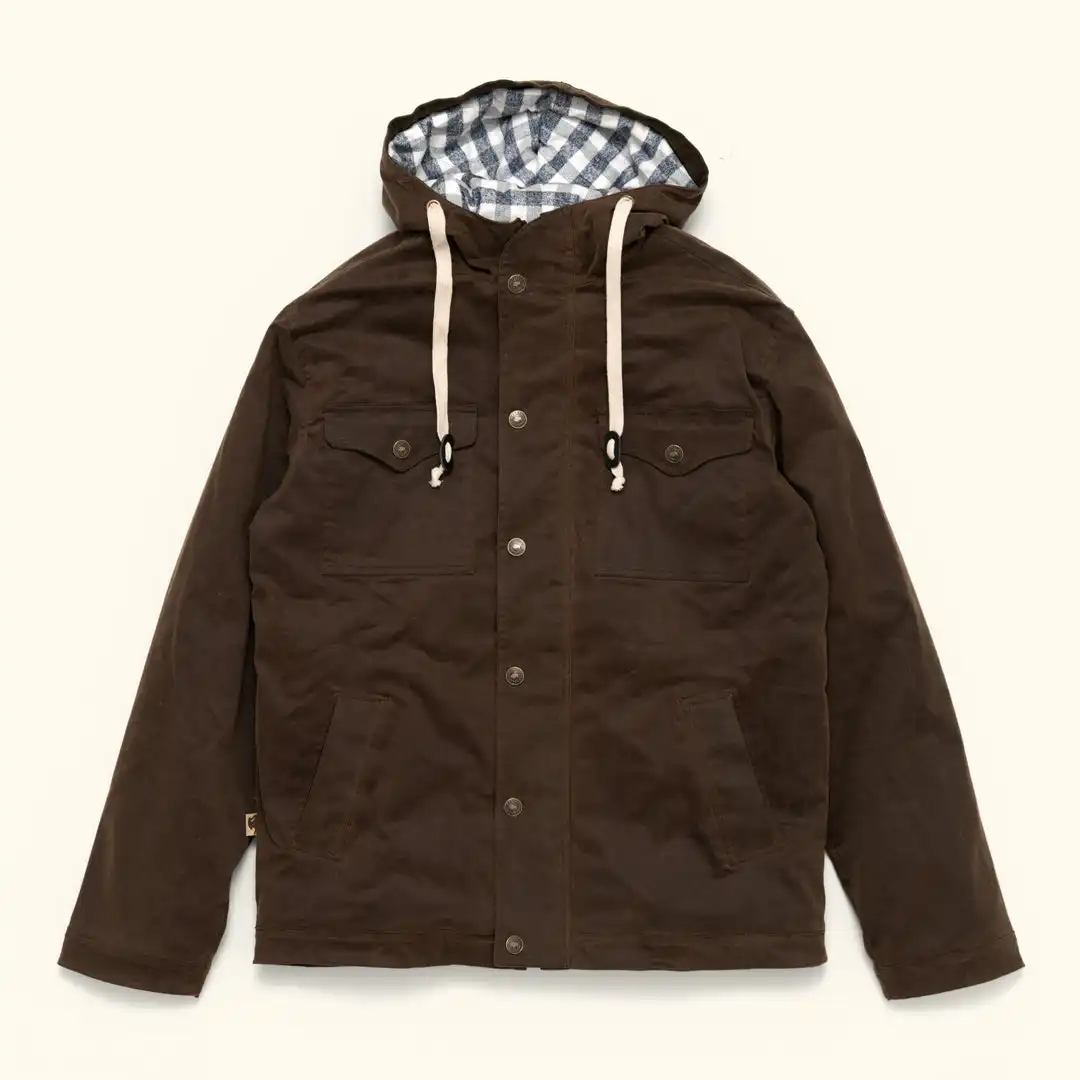 Lightweight Waxed Canvas Hooded Jacket